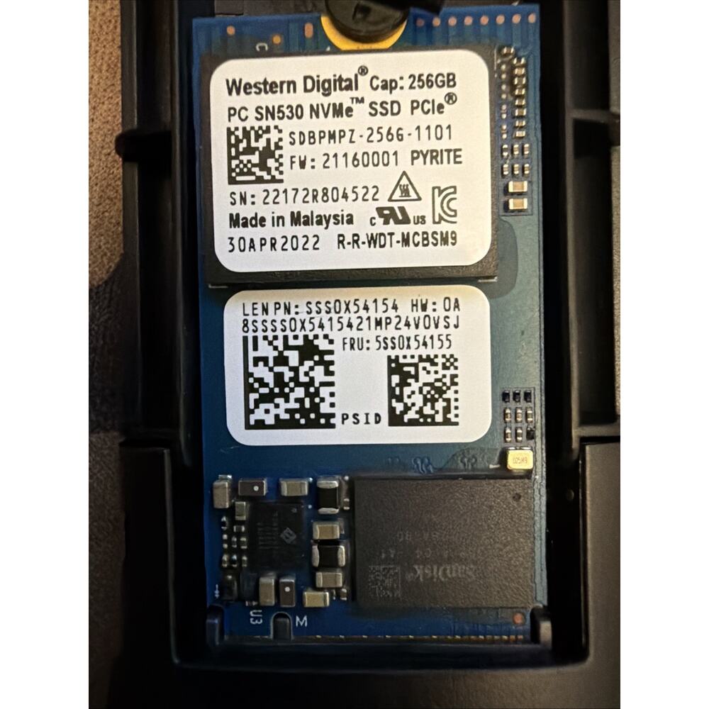 WD Western Digital 256GB PC SN530 NVMe SSD SDBPMPZ-256G-1101 Tested Working EUC